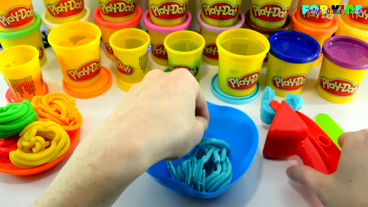 🌈 Color Explosion! DIY Rainbow Pasta with Play Doh - Educational Fun for Kids!