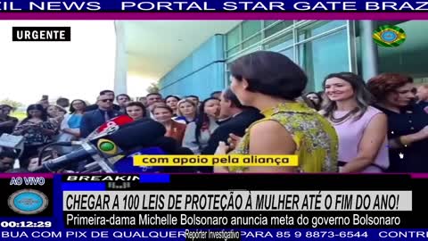 Primeira-dama Michelle Bolsonaro anuncia meta do governo Bolsonaro