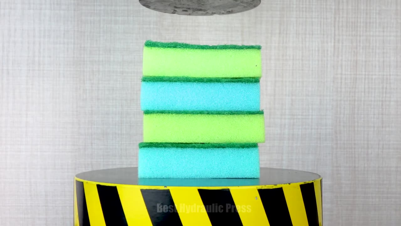 EXPERIMENT HYDRAULIC PRESS 100 TON vs Sponges