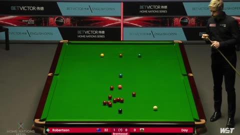 Neil Robertson Vs Ryan Day ENGLISH Open 2022 Frame 2