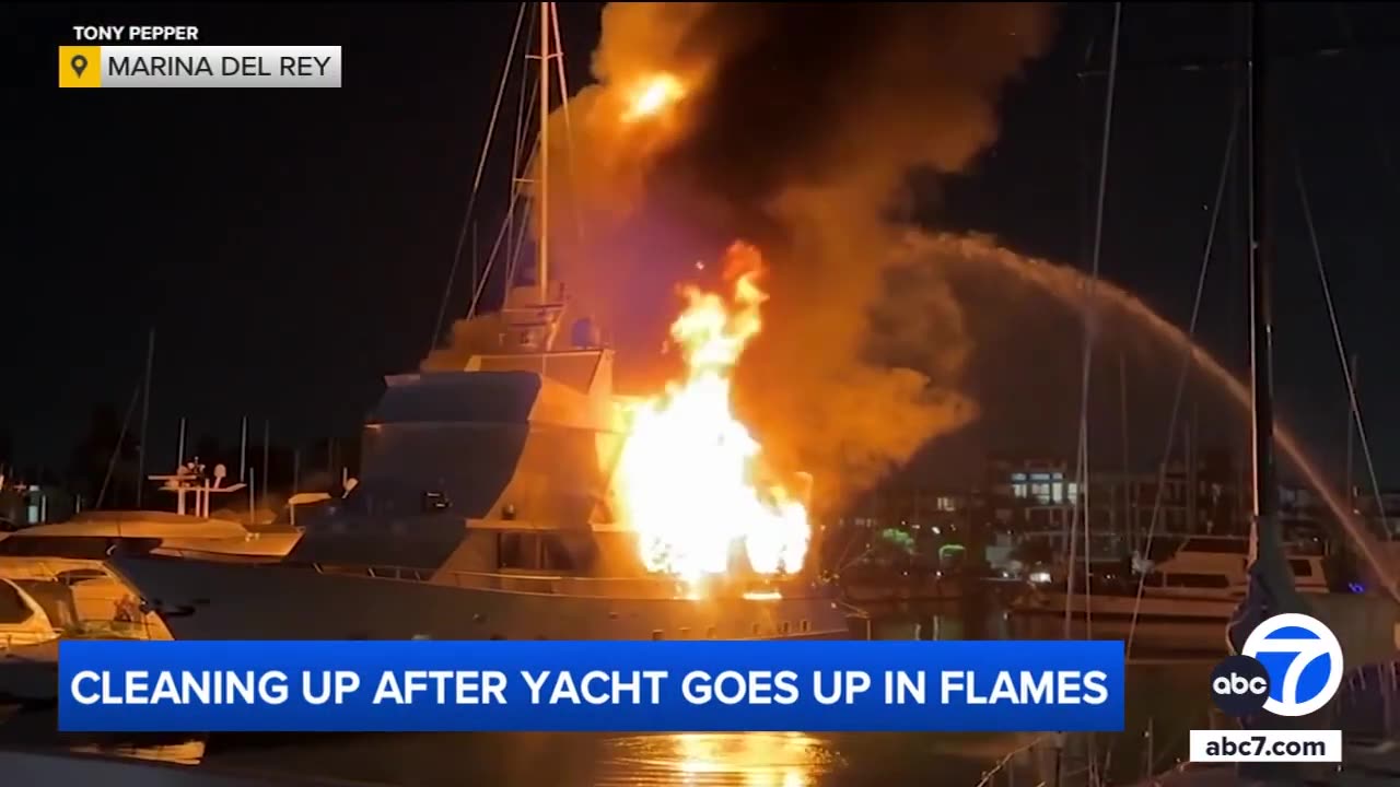 1,000 rounds of ammunition and fireworks were onboard yacht that burned in Marina del Rey: Owner