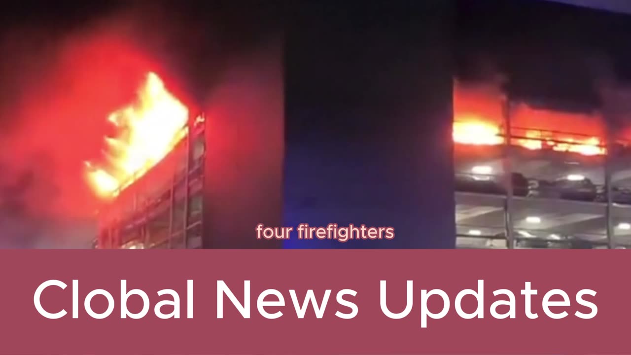 Fire Rips Through Car Park At Luton Airport UK