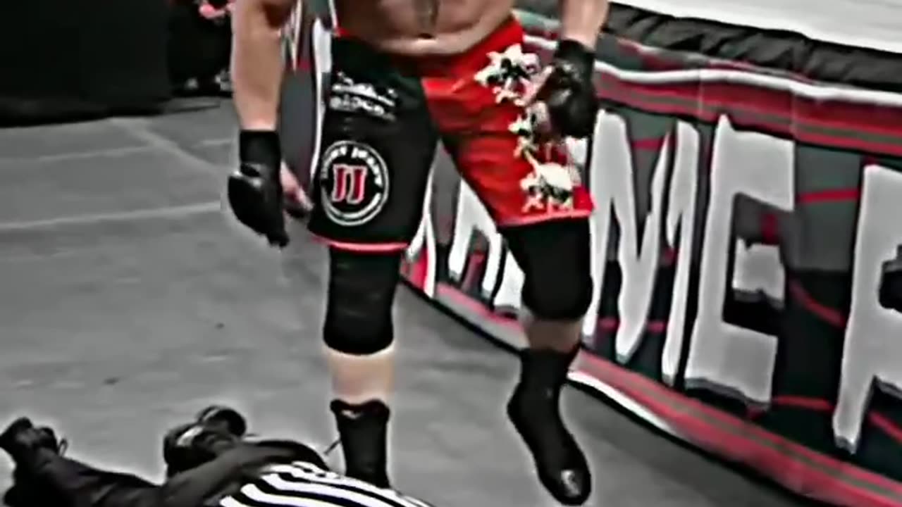 Brock Lesnar picks referee with one hand