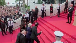 Johnny Depp walks the red carpet in Cannes