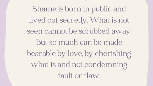 Quote: Shame is born...