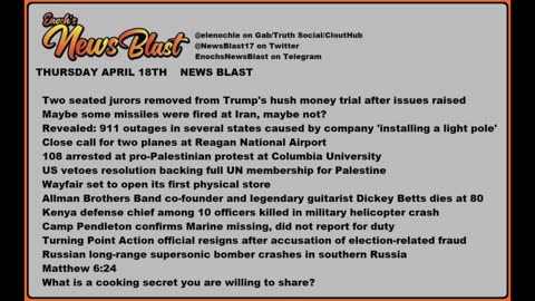 Thursday, April 18, 2024 News Blast