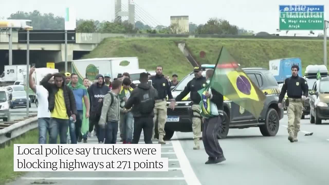 Brazil: Bolsonaro supporters block roads in protest against election defeat