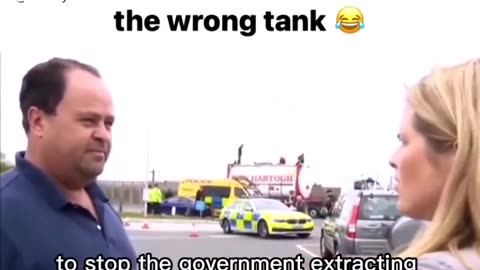 Activists glue themselves to the wrong tank