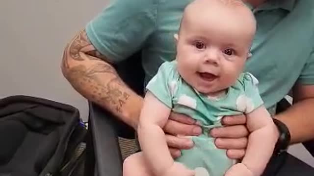 Baby Reacts to Receiving Hearing Aid