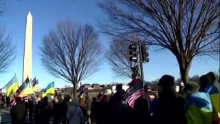 Protesters march in DC against war in Ukraine