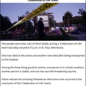 MASS SHOOTING: Five Shot During Minnesota ‘Celebration of Life’ Event