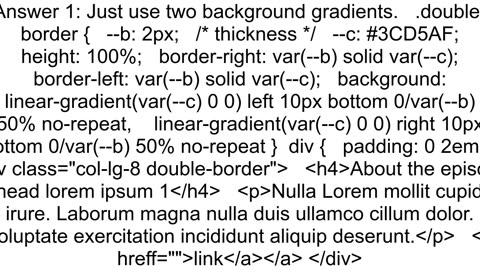 Have double border left and right css