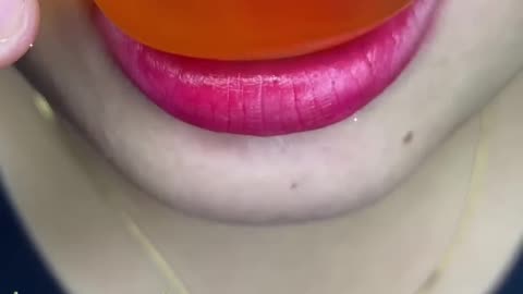 asmr SWEET CUTE MANGO DRINK MELON CANDY WATER JELLY eating sounds #shorts