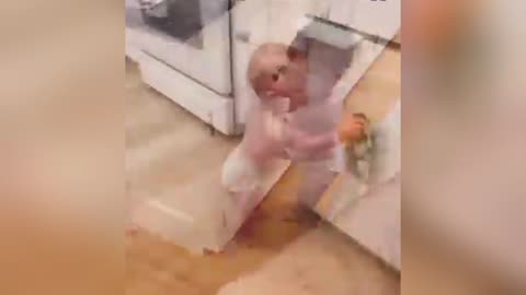 funny babies dancing and working