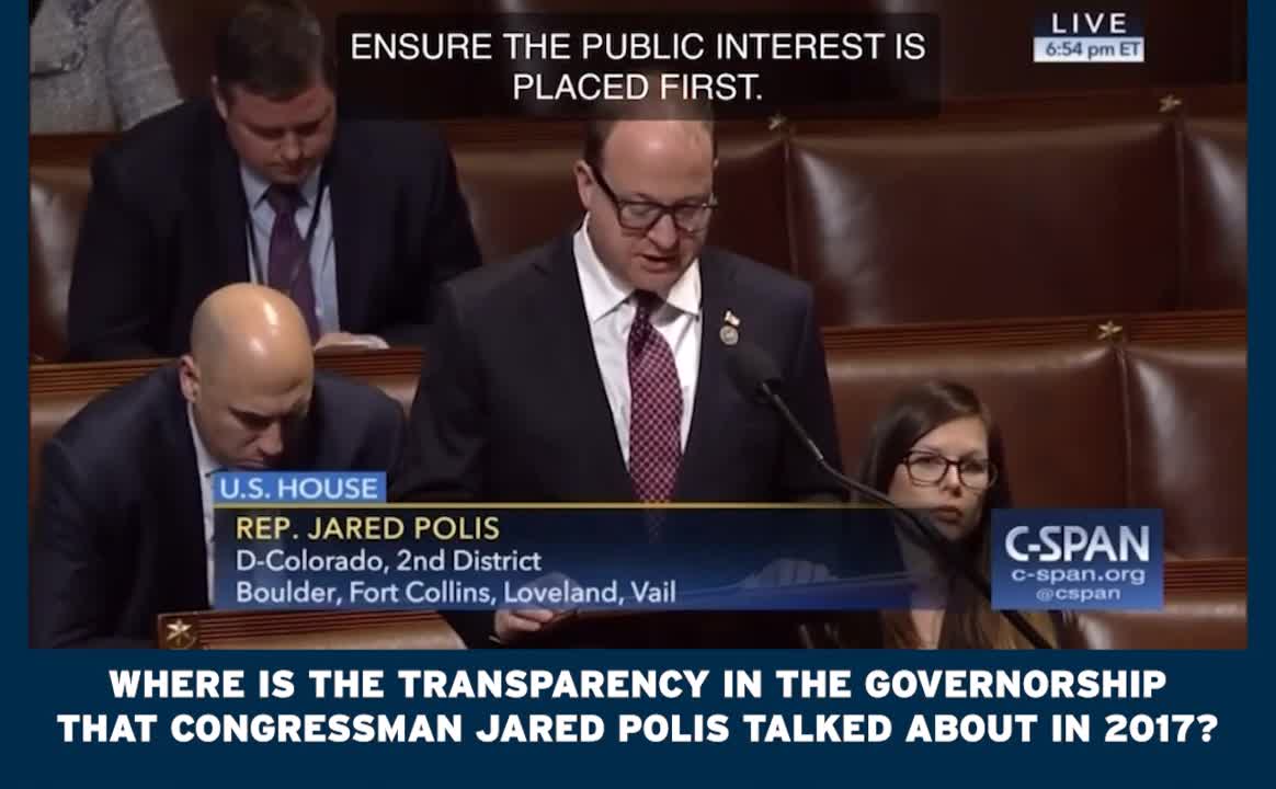 Where is the transparency in the governorship that Congressman Jared Polis talked about in 2021?