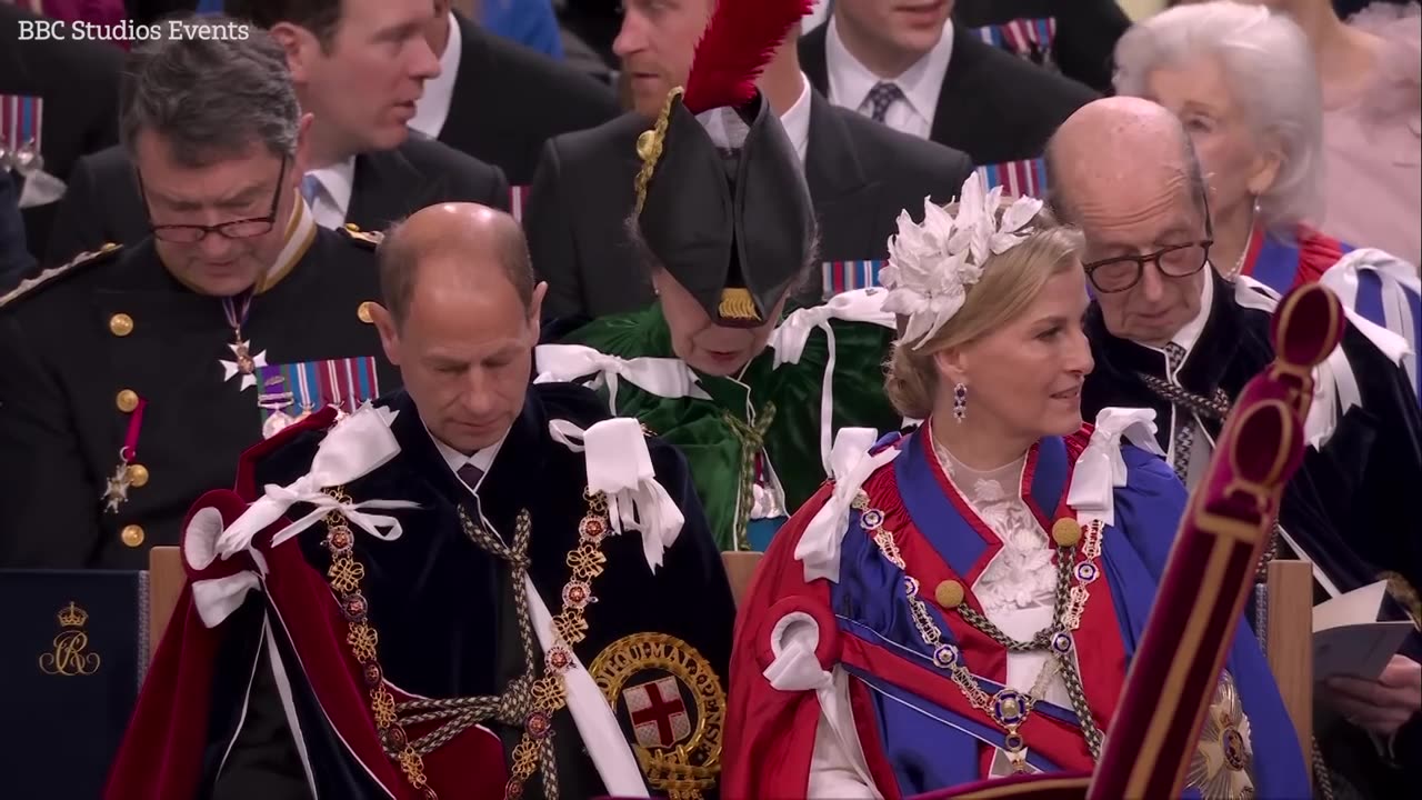 Princess Anne's hat blocks Harry's view of the Coronation