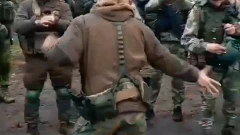 Group Z of the Russian army dancing entertainment in between battles