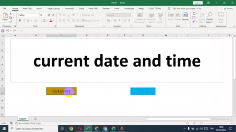 insert current date and time in excel