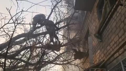 A Russian marine rescues an elderly disabled person in Mariupol under fire from the Armed Forces of Ukraine