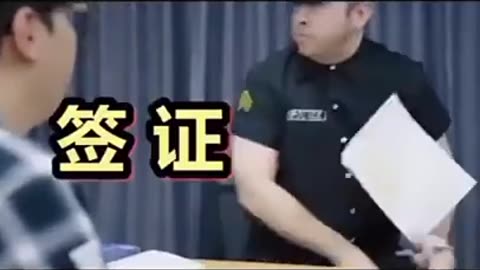 Police man asking some questions with Japanese guy