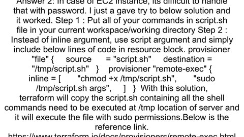 How to run sudo commands in terraform