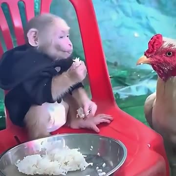 #Friendship between monkey and coock