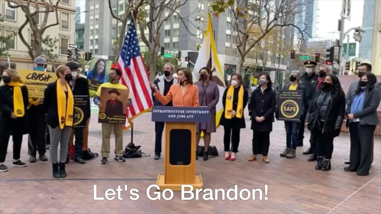 Guy Yells "Lets Go Brandon" During Nancy Pelosi Speach