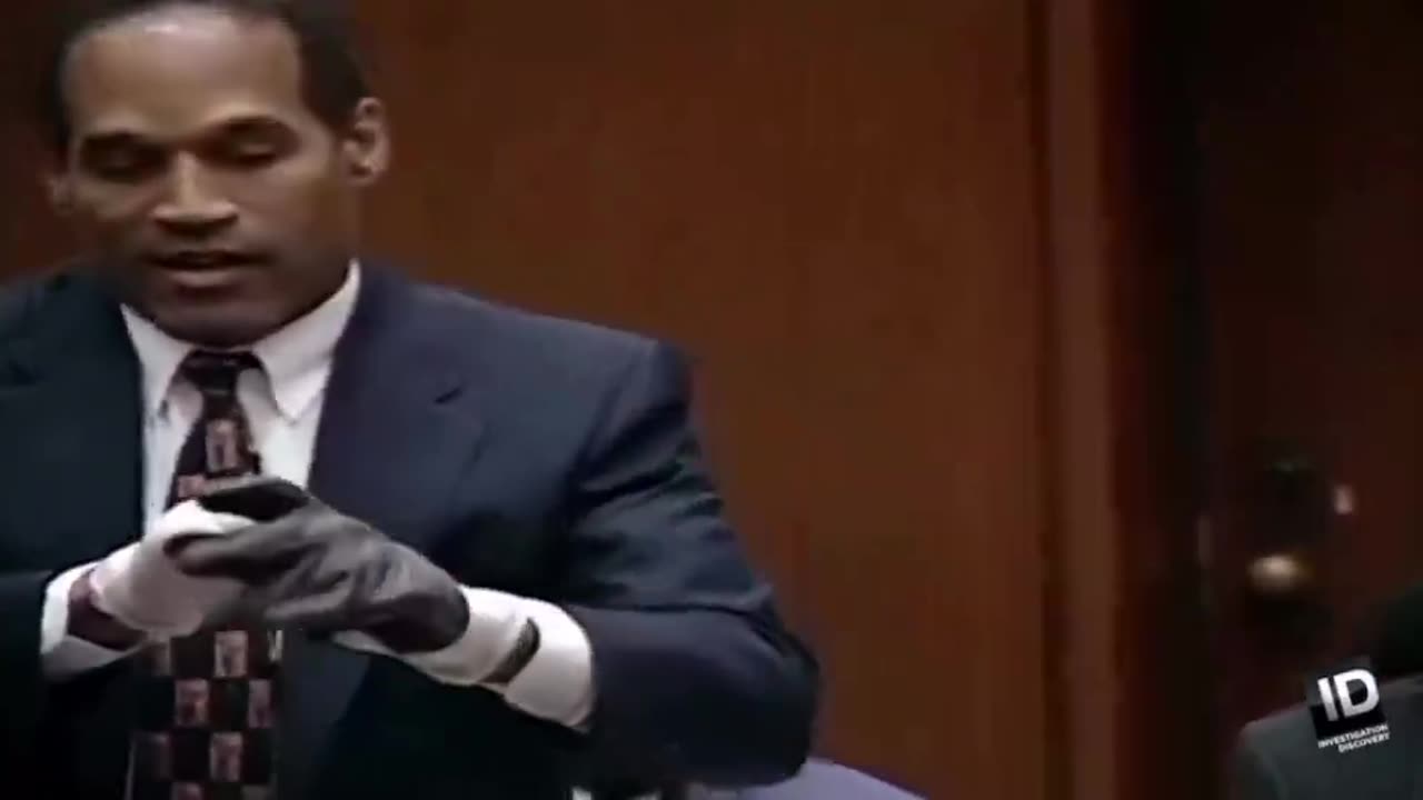 OJ Simpson infamously tries on gloves found at the crime scene of Nicole Brown and Ronald Goldman