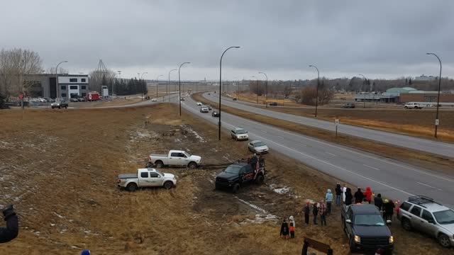 Freedom Convoy 2022 Pre-Rally on Southridge Dr. Overpass