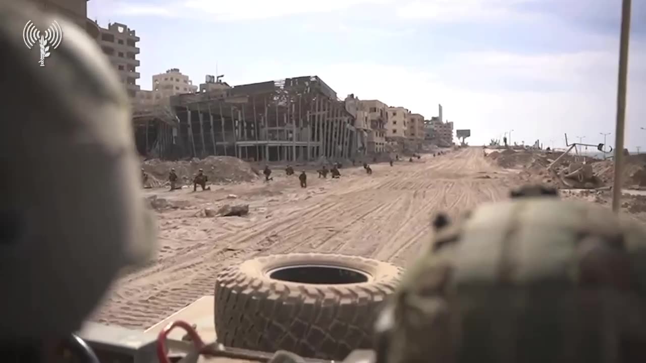 The IDF Israel Forces operating in Al-Shati camp in Gaza.