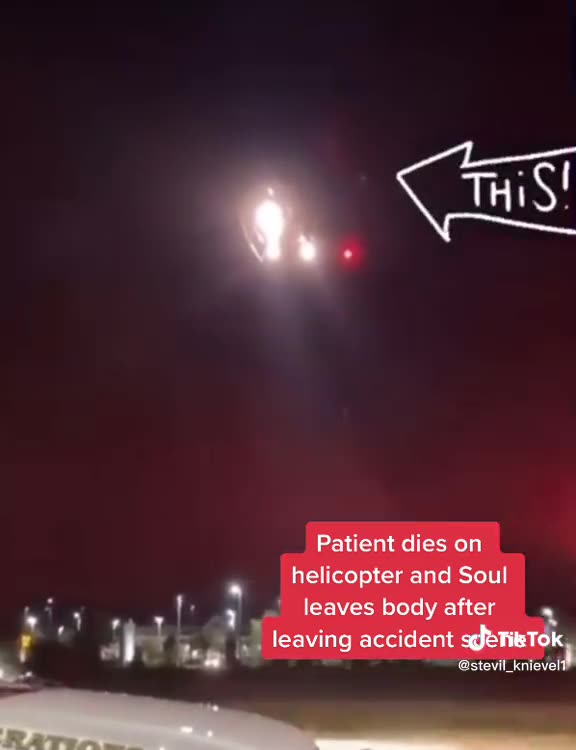 patient dies on helicopter and soul leaves body after leaving acciddent scene