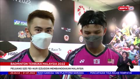 1 JULAI 2022 –BERITA PERDANA-BADMINTON TERBUKA MALAYSIA-PELUANG SZE FEI-NUR IZZUDDIN MEMBANGGAKAN