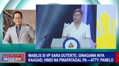 Mabilis si VP Sara Duterte; ginagawa niya kaagad, hindi pinapatagal pa —Atty. Panelo