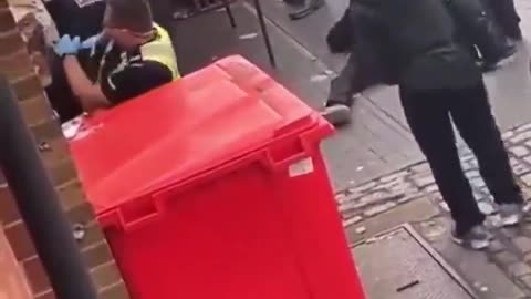 British police are beaten by immigrants.