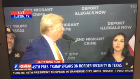 🦅 OANN 45th president Donald Trump speaks border security in Austin Texas Friday 03:14 pm