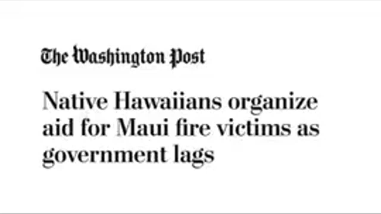 Maui DEW fires - No help allowed in friends have to help by bringing aid by water.