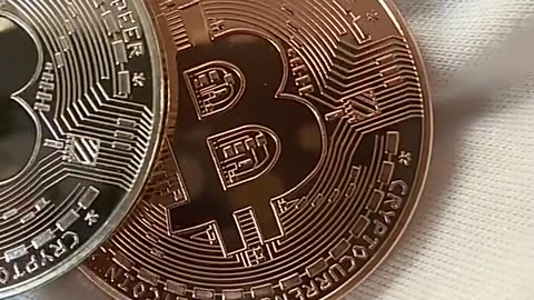 Bitcoins Physical Gold Coin with Crypto BTC Cryptocurrency Coin With Realistic Details Desk