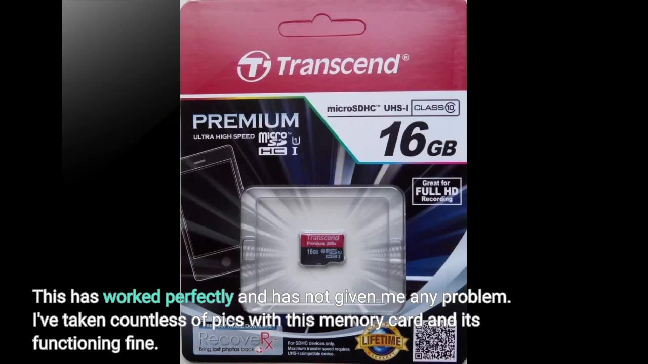 Transcend TS16GUSDCU1 Class 10 Premium microSDHC 16GB Memory Card