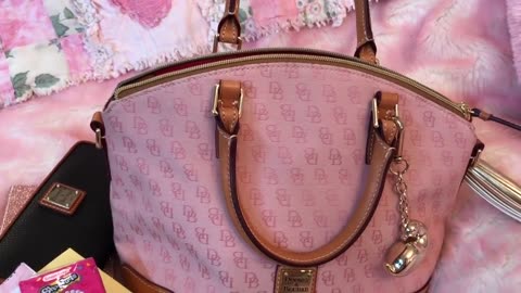 What's in my Dooney & Bourke Pink Charlie Satchel Bag