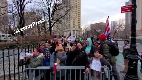 NYC civil disobedience: "We. The people. Will not comply." chant as Mayor Adams is inaugurated