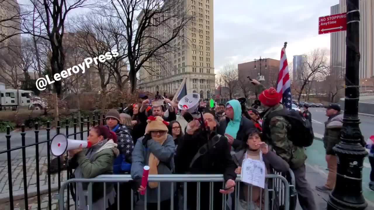 NYC civil disobedience: "We. The people. Will not comply." chant as Mayor Adams is inaugurated