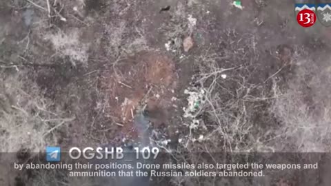 This is what drone did to dozens of Russians who fled from bush to trench to survive