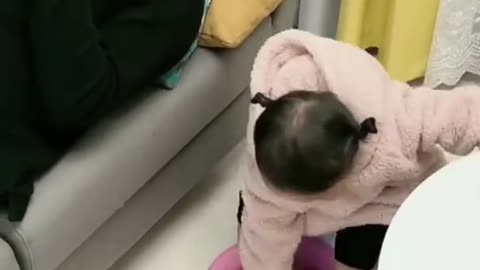 Funny daddy & cute baby