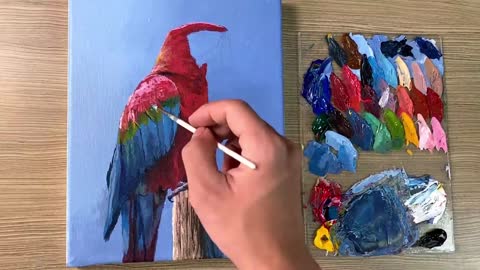 Acrylic Painting Parrot Bird_p28