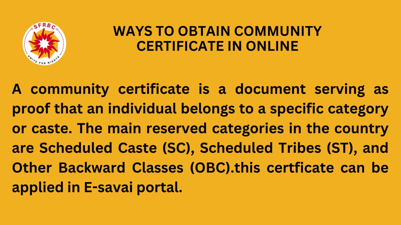 How to apply Community Certificate Online in Tamil Nadu