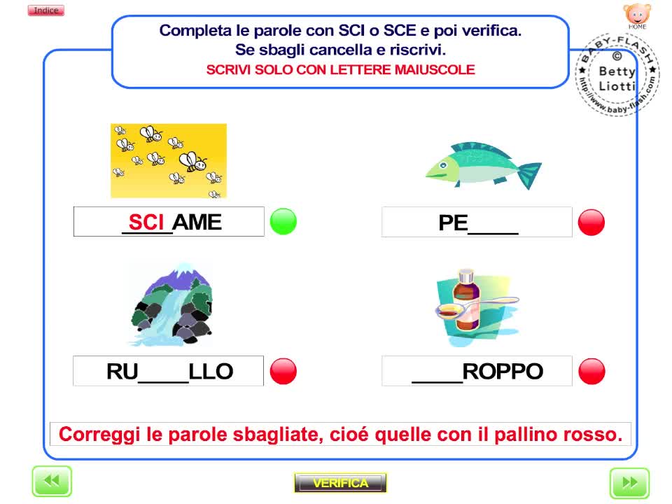 Italiano 16 (esercizio con SCI-SCE)