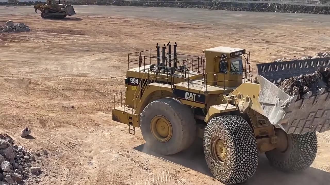 Caterpillar 994 Wheel Loader Loading Caterpillar 777F Dumpers - Samaras Mining Group