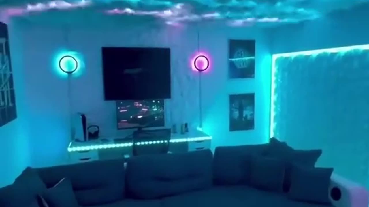 Gaming room glow digital clouds leds ring rainbow