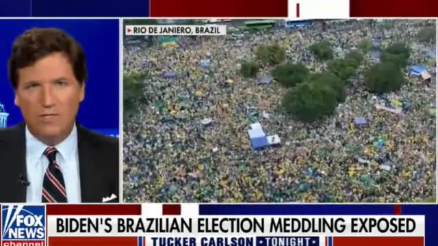 Tucker Carlson Biden pomaga sfałszować wybory w Brazylii. W Brazylii wybuchają masowe protesty