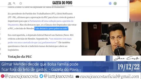 Gilmar Mendes decide que Bolsa Família pode ficar fora do teto de gastos.